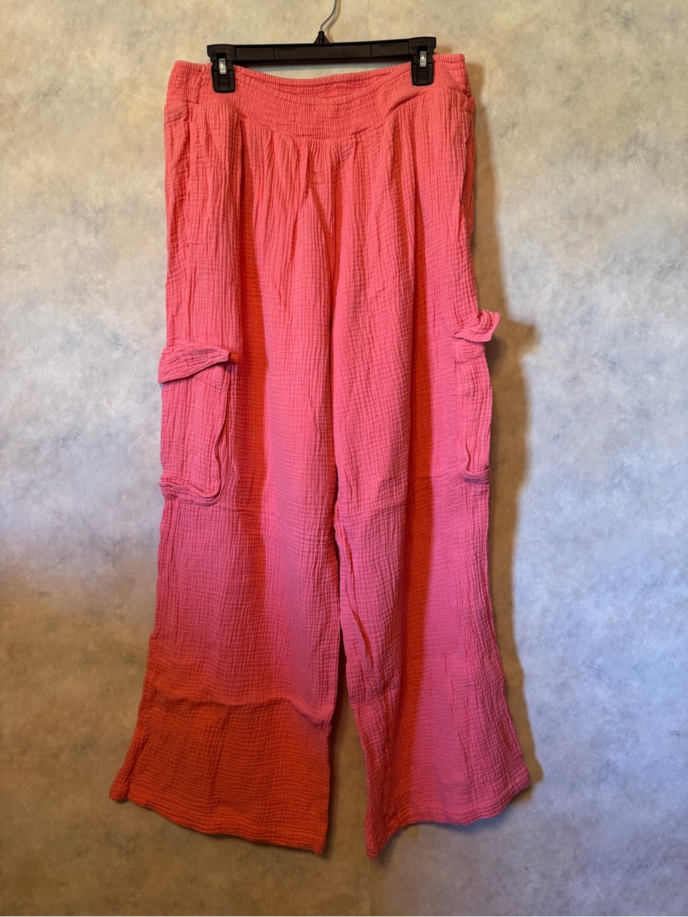 Aerie | Gauze Cargo Wide Leg Pants | L regular